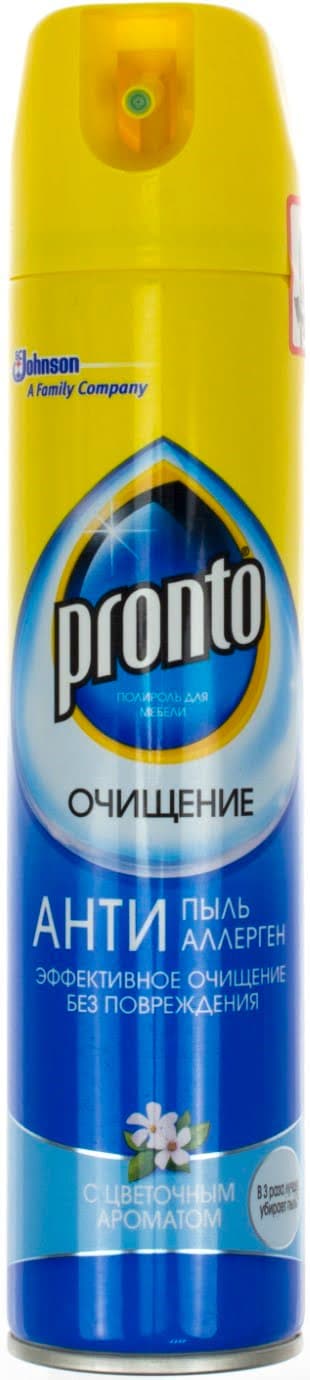 Поліроль для меблів Pronto (аерозоль) 250 мл Антипил Антиалерген (12)