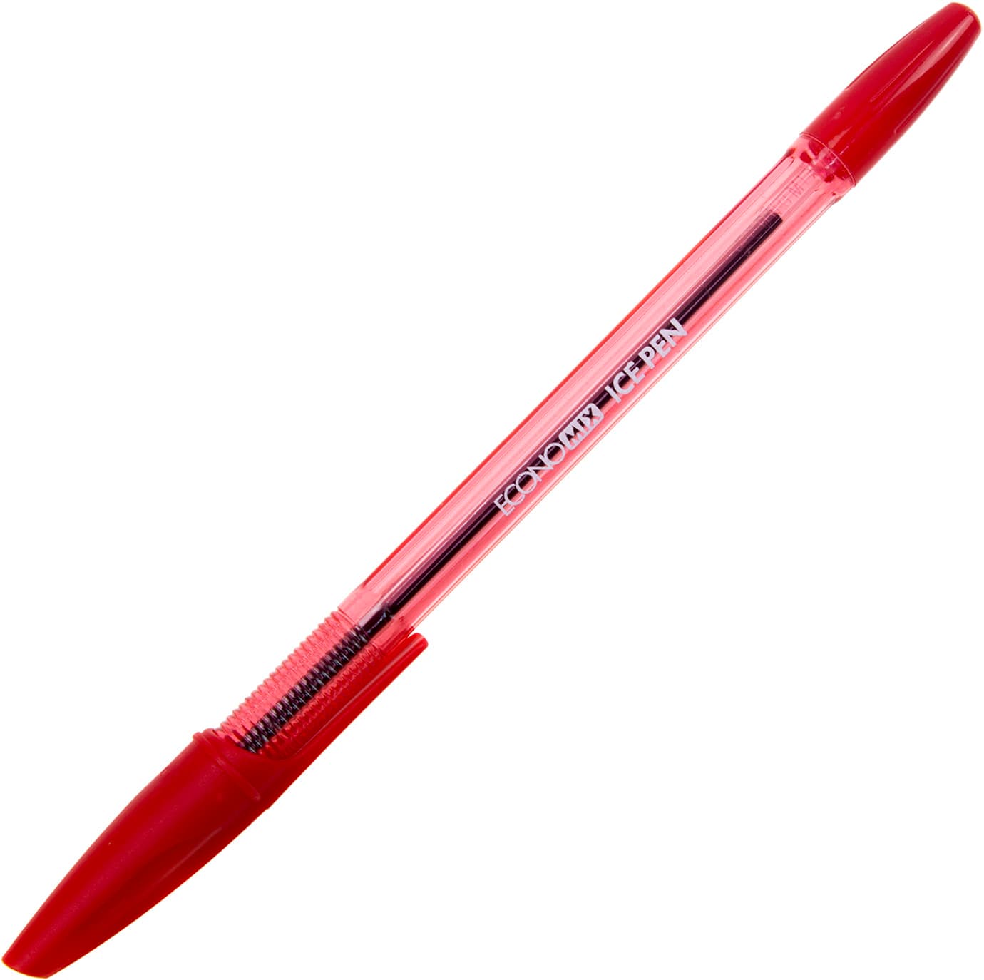 Ручка шариковая Economix Ice Pen 0,5 мм полупрозрачная красная (50) E10186-03