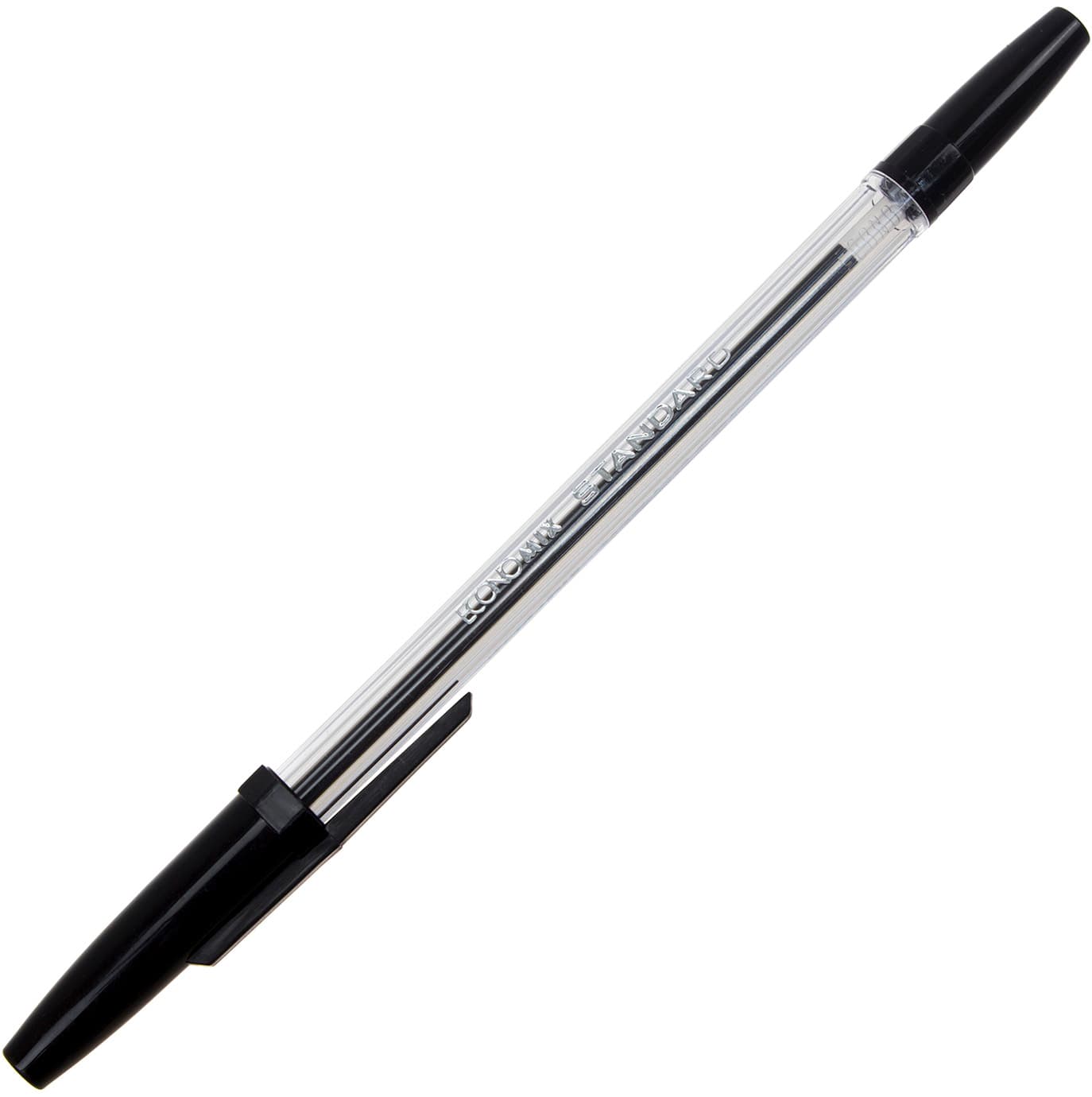 Ручка шариковая Economix Standard 0,5мм черная прозрачный корпус (50) E10117-01