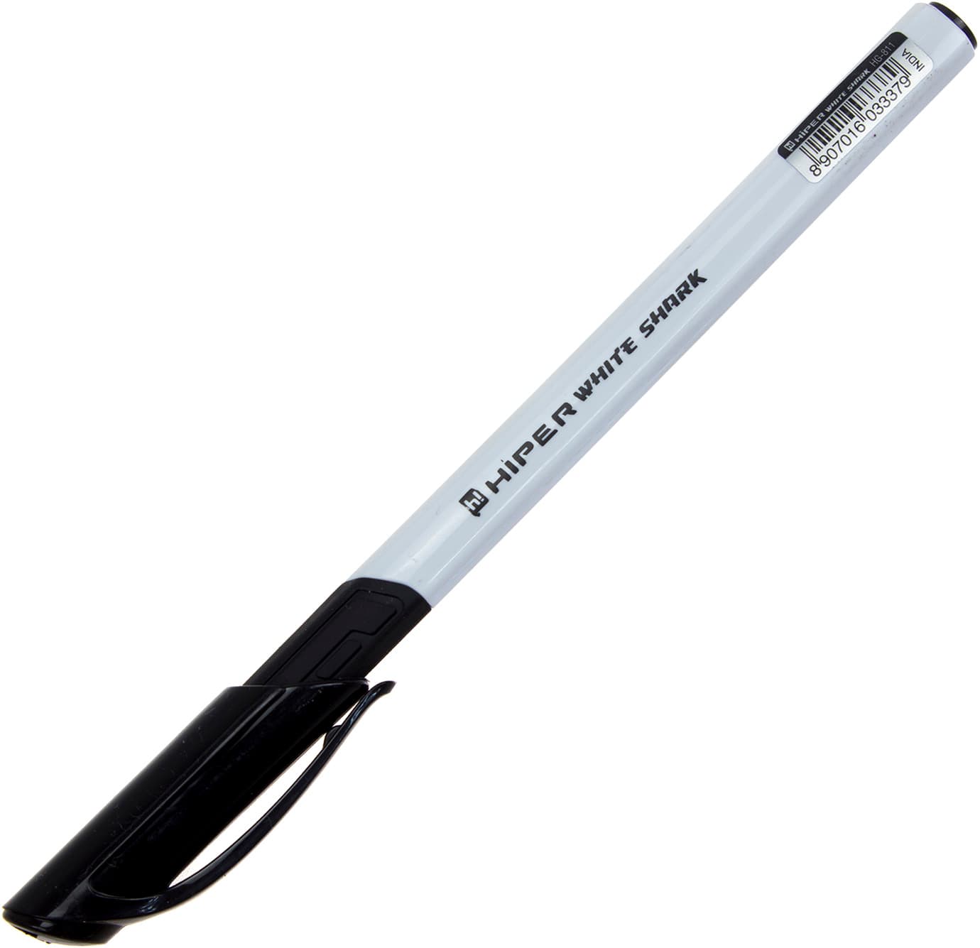 Ручка гелева Hiper White Shark 0,6 мм чорна (10) (100) HG-811