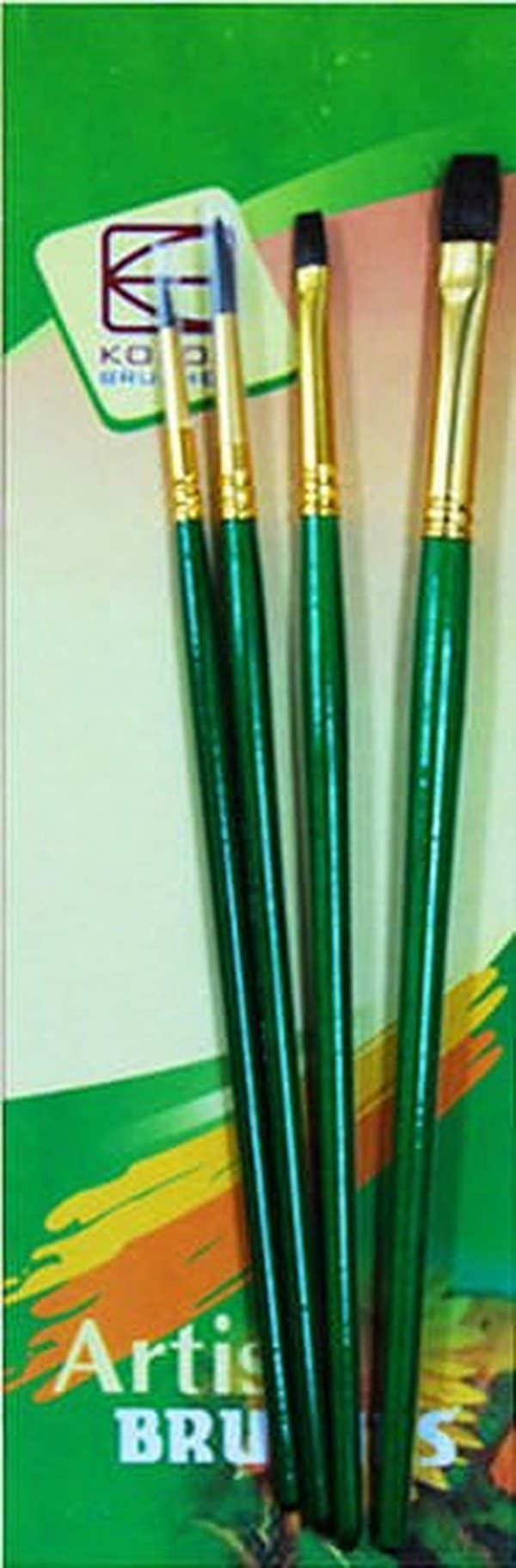 Набор кистей худож. 4шт "Kolos" №7065/4270654 (Пони круглая2шт,плоская2шт)