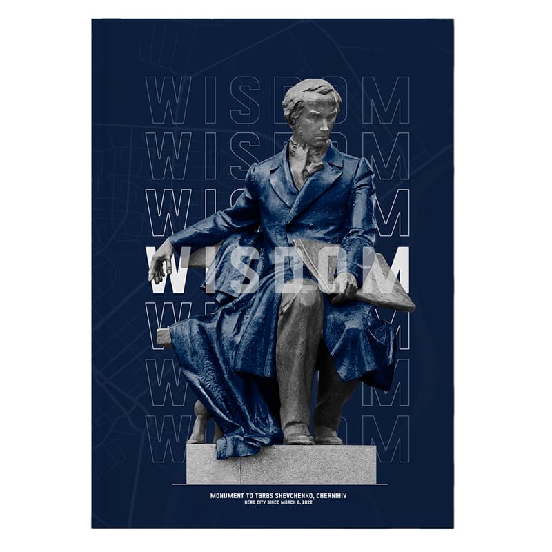 Книга-канцелярська A4 96 аркушів клітинка Wisdom темно-синя Axent (10) №8422-553   