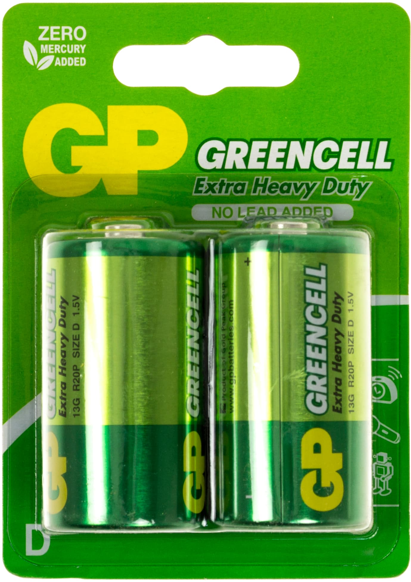 Батарейки GP Greencell 13G-U2 R-20/блистер 2шт (10)(60)