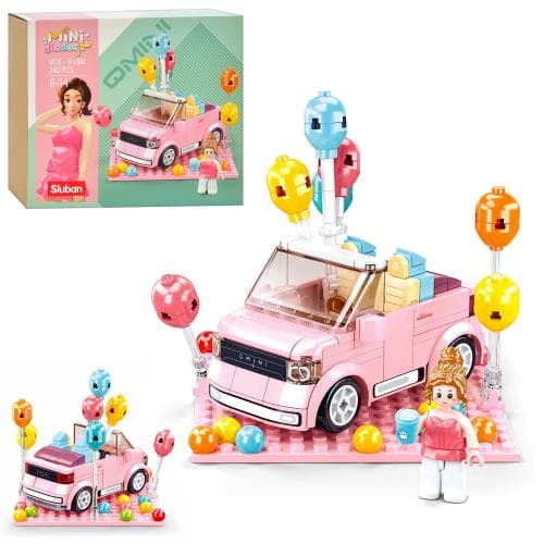 Конструктор "Sluban" Машина 11см,фигурка,шарики,245дет.,в кор-ке,22х19х6см №M38-B1086(36)