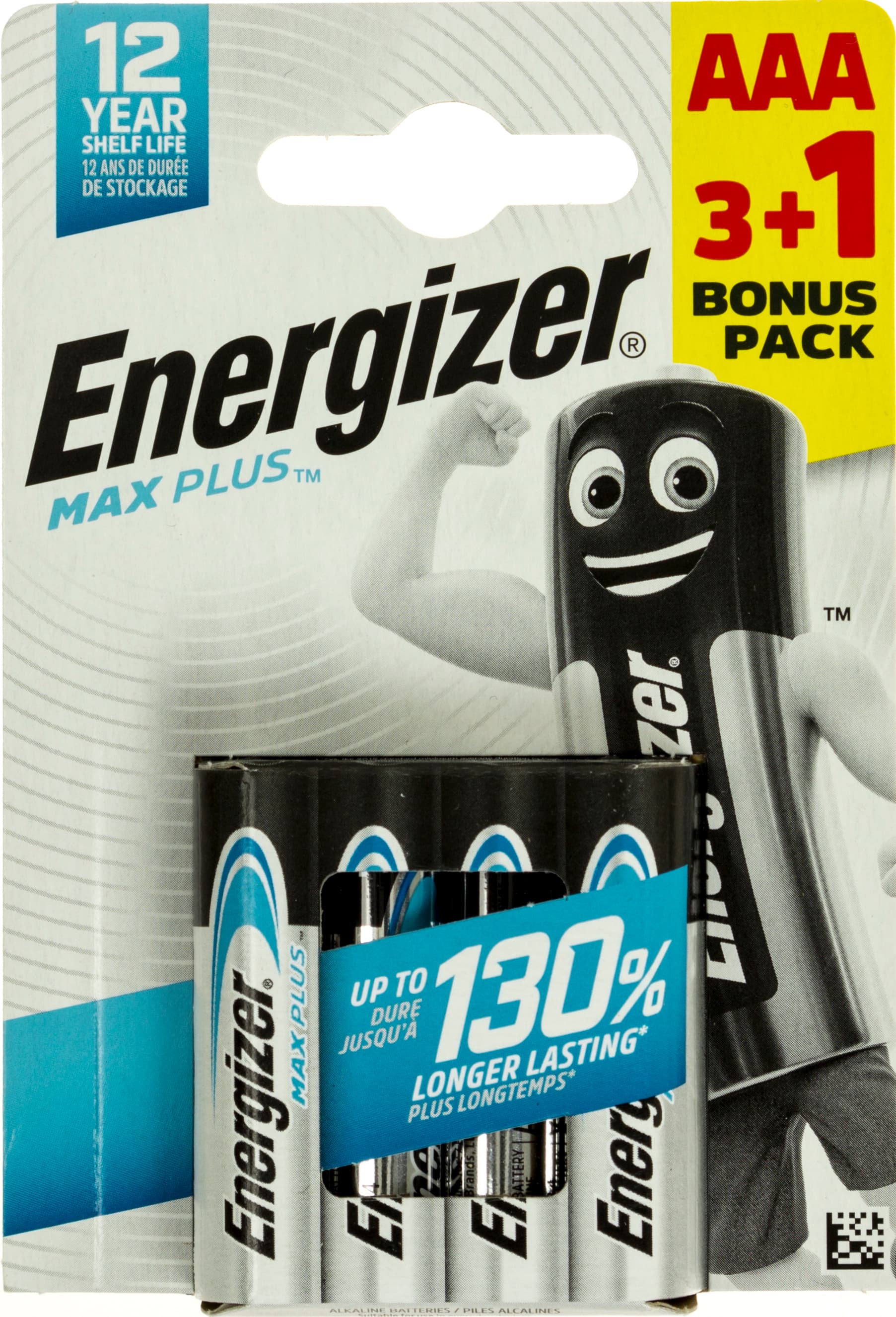 Батарейки Energizer Max Plus LR-03/блистер 3+1шт(12)