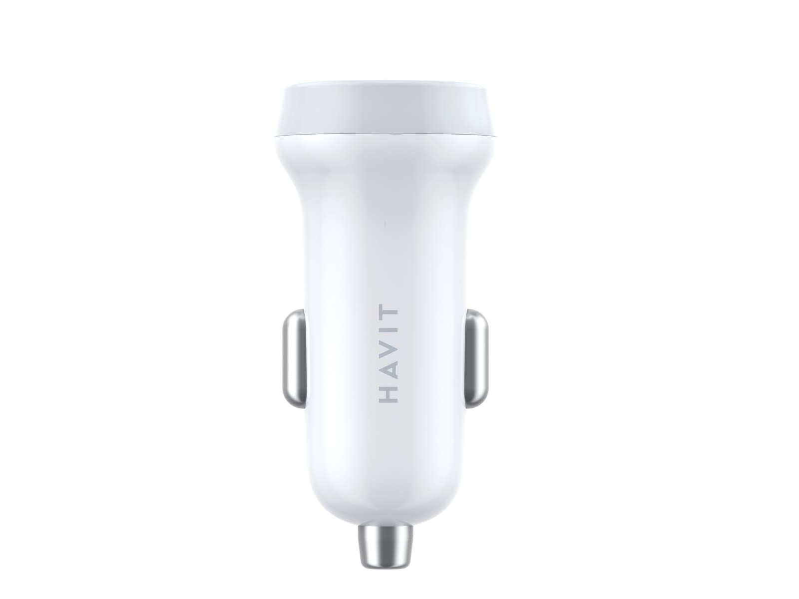 Зарядний пристрій авто. Havit 2 USB white №HV-CC2008