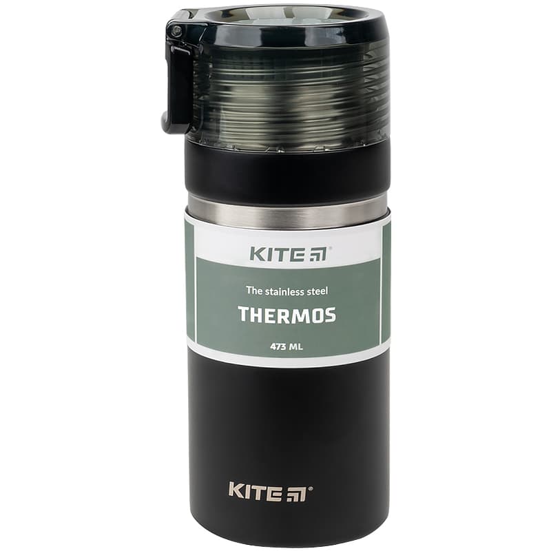  Термос металевий 0,473л Kite чорний (36) №K21-320-03