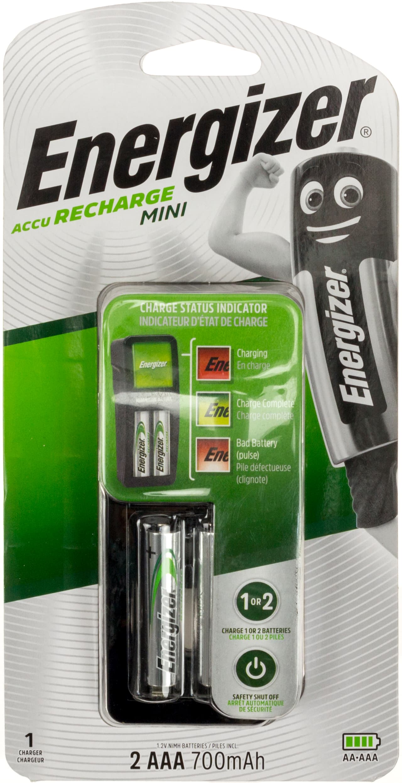Зарядное устройство универсальное Energizer CH2PC3 Mini EU + 2 NH12 / AAA 700 mAh