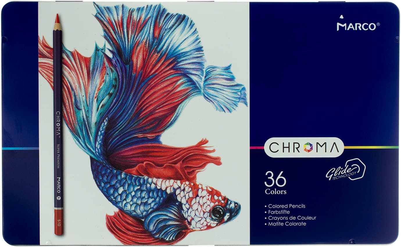 Олівці кольорові 36 кольорів Marco Chroma металева коробка (4) (24) 8010-36TN/1381