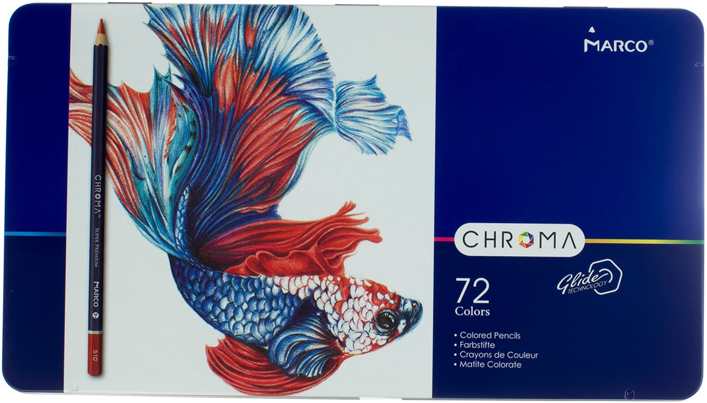 Карандаши цветные 72 цвета Marco Chroma металлическая коробка (4) (12) 8010-72TN/1411
