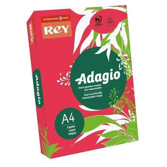 Бумага цветная А4 160 г/м2 REY Adagio Red 22 красная (250)