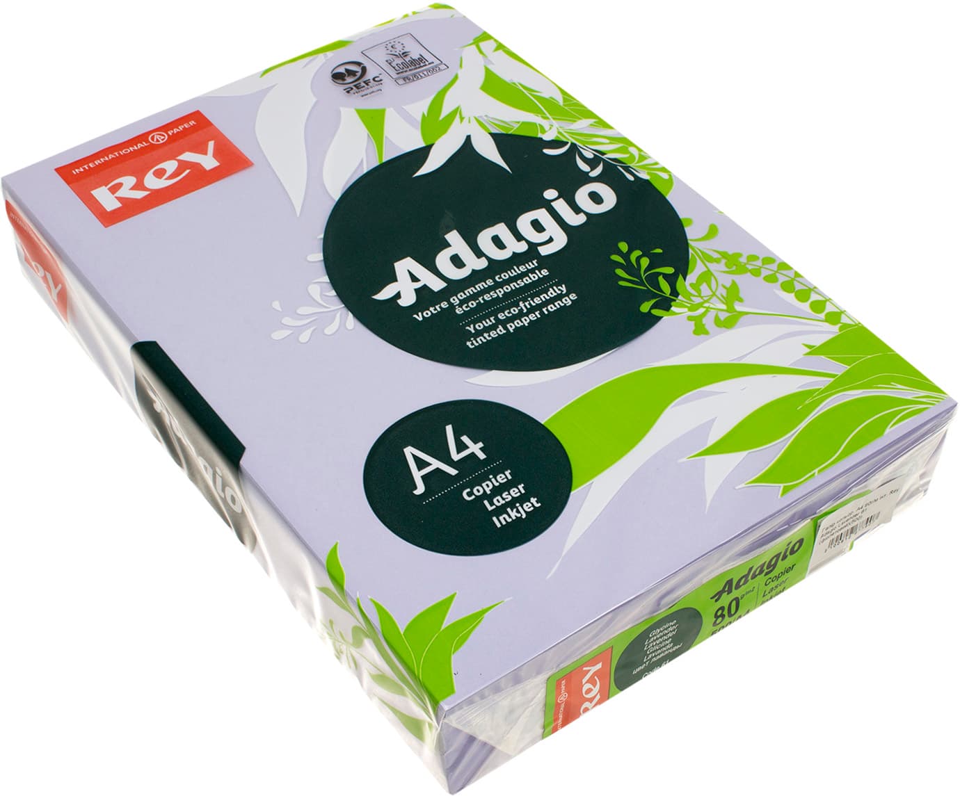 Бумага цветная А4 80г/м2  интенсив Rey Adagio Lavender 61 фиолетовый (500)