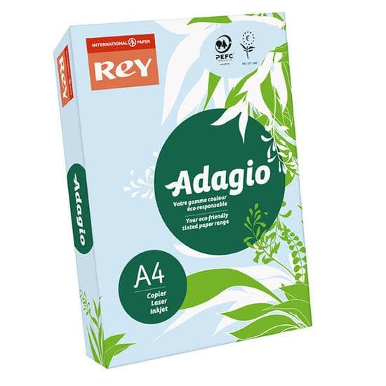 Бумага цветная А4 80 г/м2 пастель REY Adagio Blue 01 голубая (10)