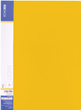 Папка Economix CLIP B Light з притиском, 2 кишені, жовта (1) (20) №E31208-05