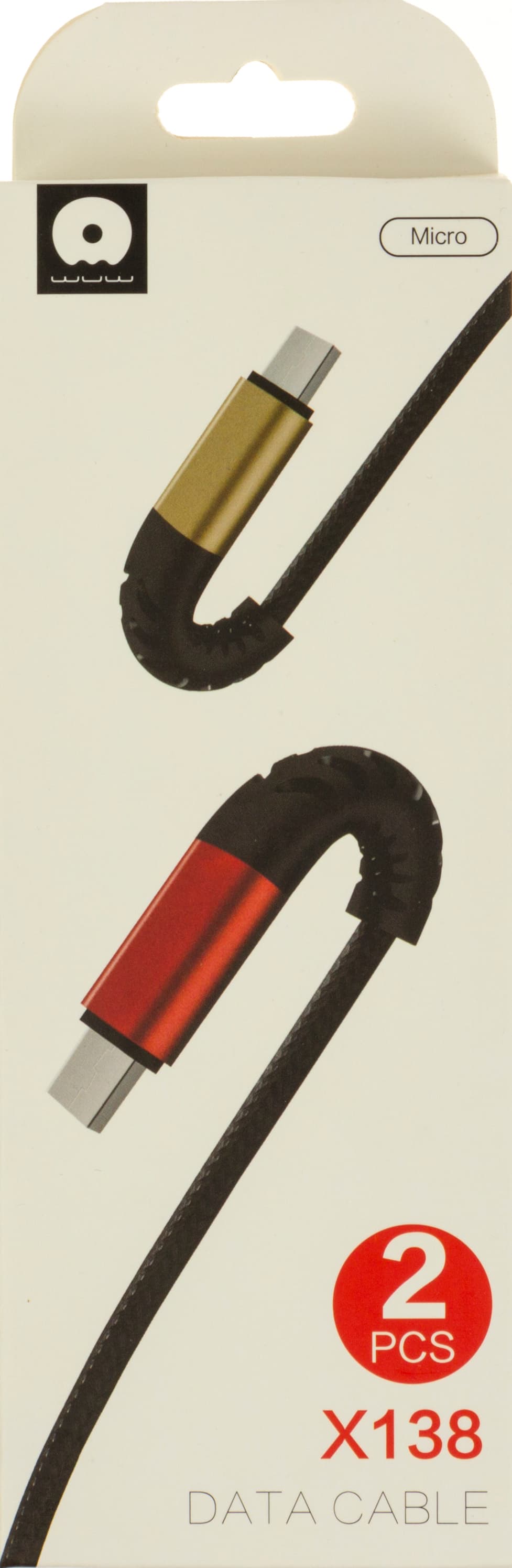  Набор кабелей WUW microUSB 2шт, USB black Breidon №X138