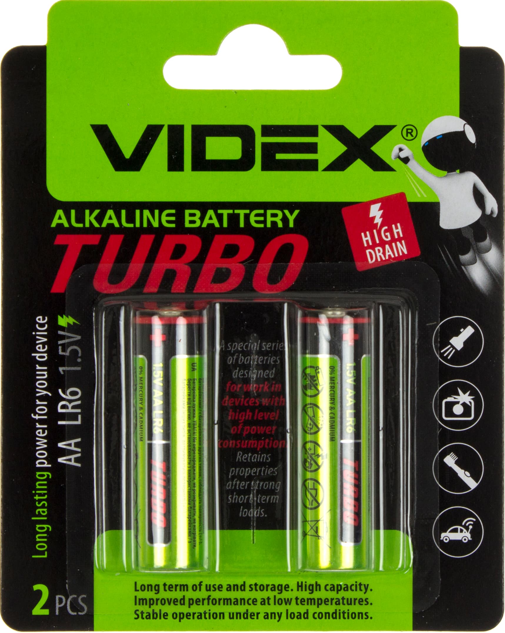 Батарейки Videx Turbo LR-06 блистер 2шт (10)