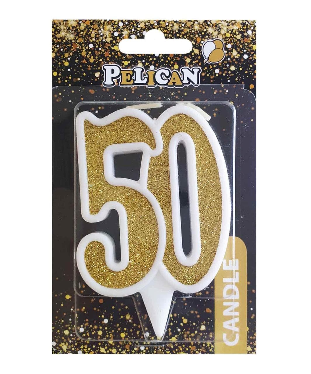 Свічка ювілейна 50" 7 см золото Pelican (1) (32) №867150