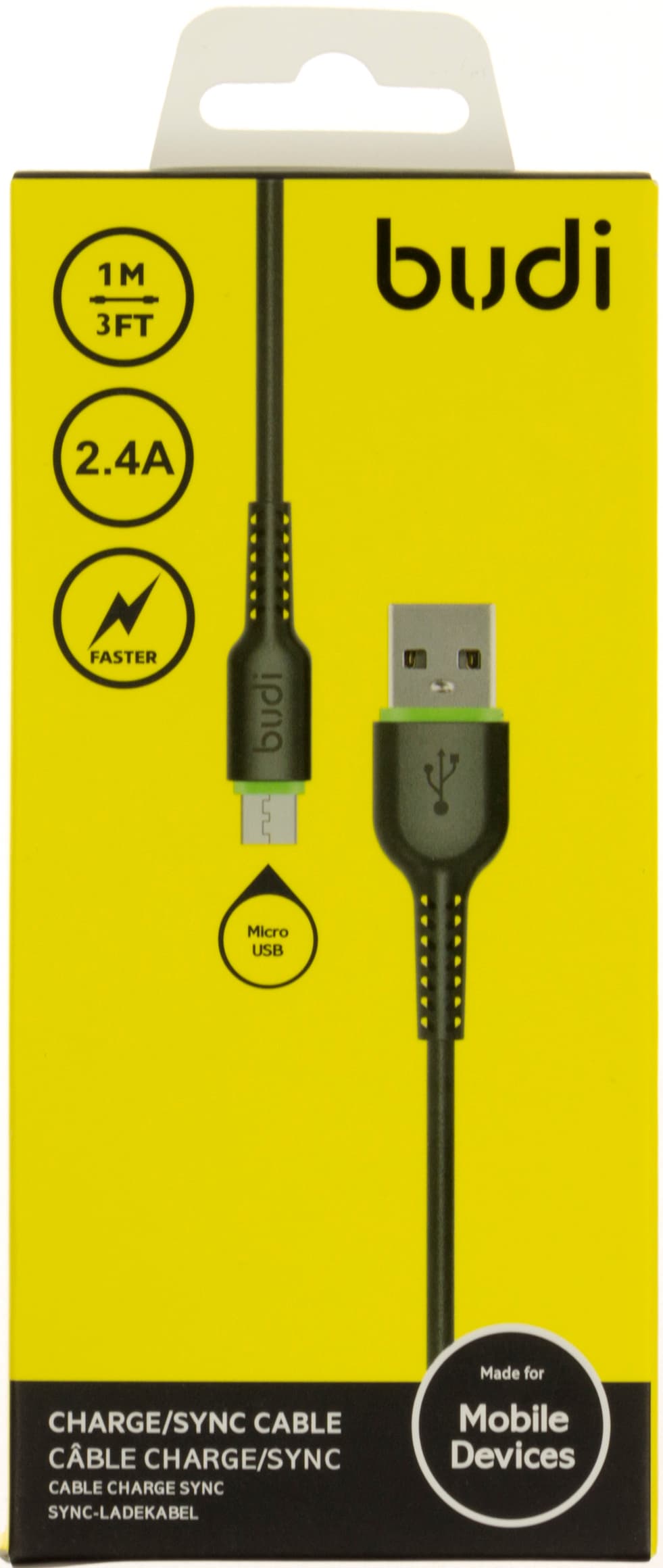  Кабель USB > micro USB Budi 2.4 A 1м №M8J158M