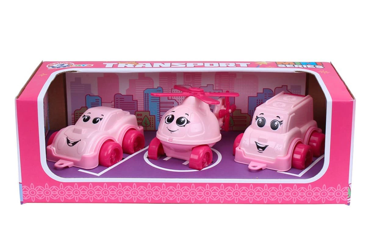 Набор Транспорт "Мини" Pink, 3шт в кор-ке №8003/Технокомп/(10)