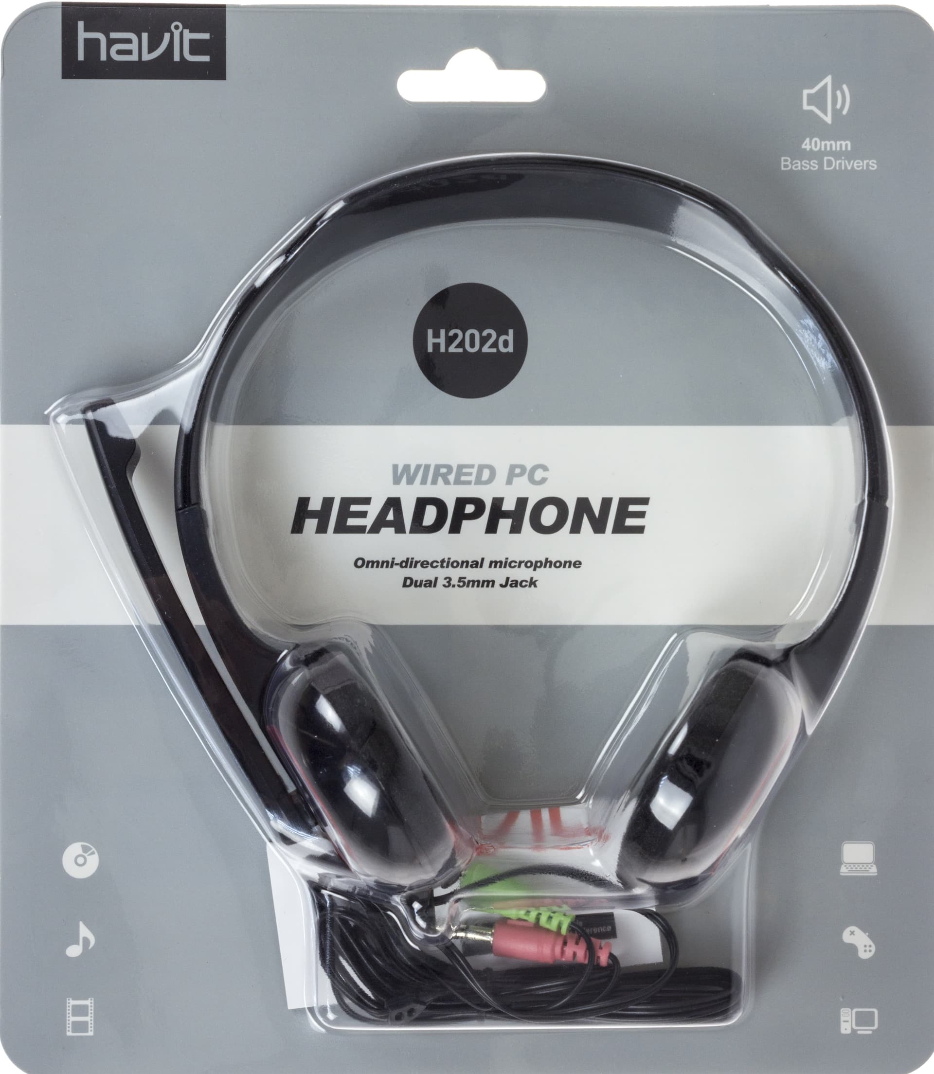 Наушники Havit HV-H202d black/red микрофон