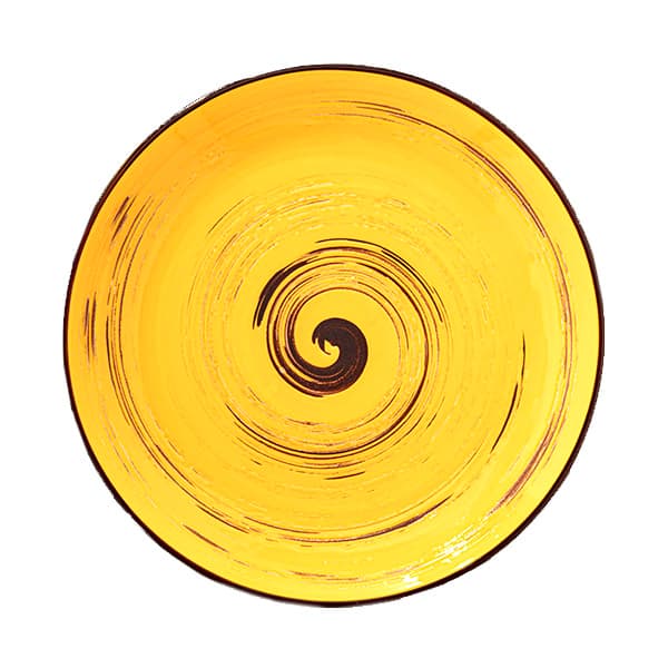  Тарелка керамическая Spiral Yellow круглая 23 см Wilmax (3) (24) №WL-669413/4137  