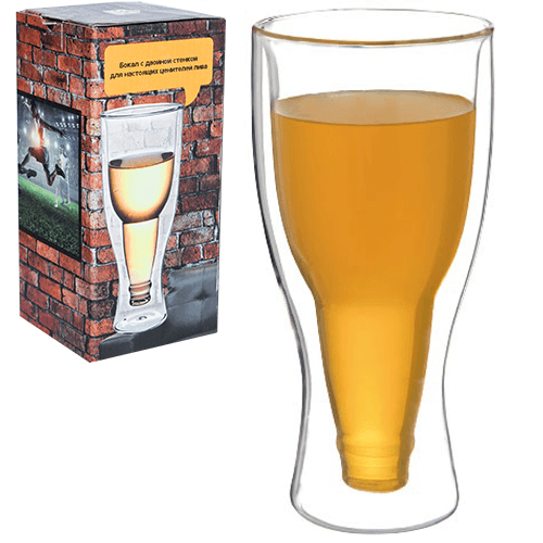  Стакан стекло 350 мл Beer с двойной стенкой S&T (36) №201-24  