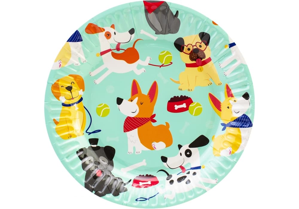 Набор тарелок бумажных Maxi Happy Dogs 6 шт 17.78 см (24) (144) №MX443216-7in