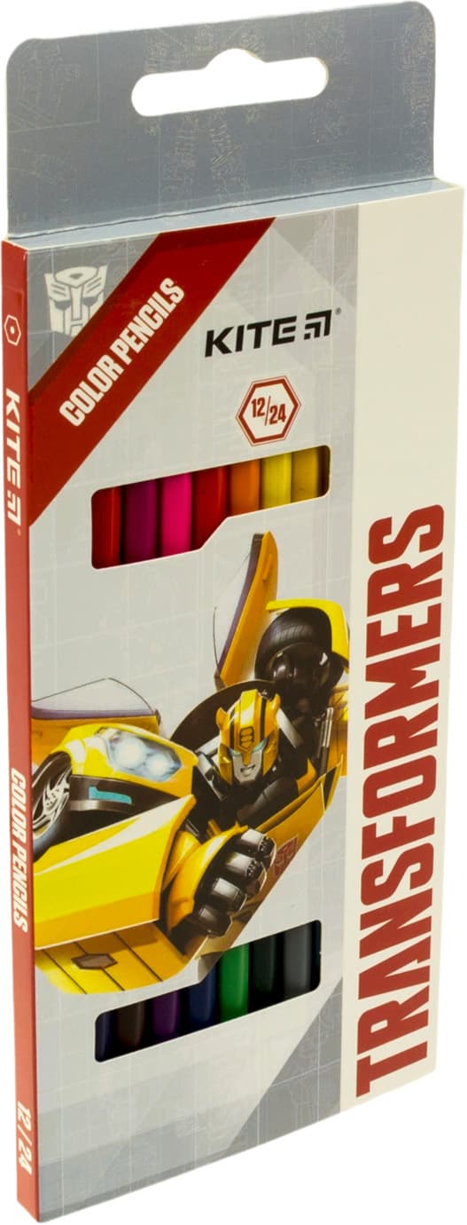  Карандаши цветные 12 цветов Kite Transformers двухсторонние (12) (240) №TF22-054