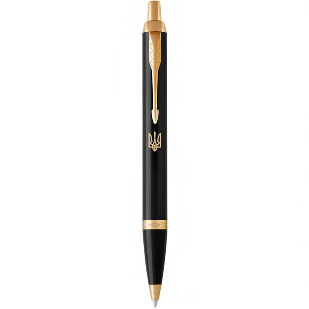  Ручка шариковая Parker IM Black с позолотой Герб Украины №22032_T005y