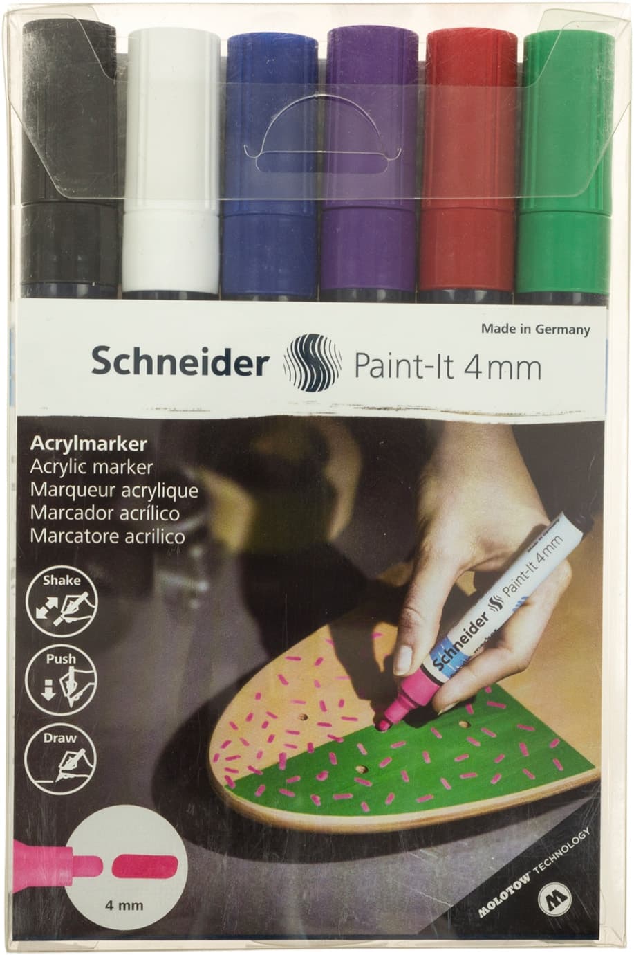 Набір маркерів акрилових Schneider Paint-it 320 4мм Wallet Set1 6 кольорів S120295