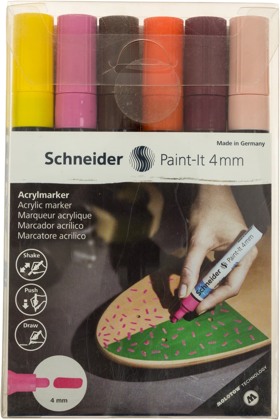 Набір маркерів акрилових Schneider Paint-it 320 4мм Wallet Set1 6 кольорів S120297
