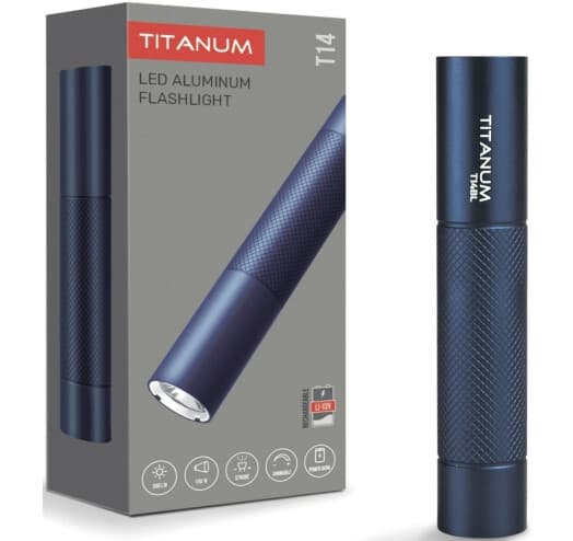 Фонарь акум. "Titanum" 300lm 5000K LED blue №TLF-T14BL