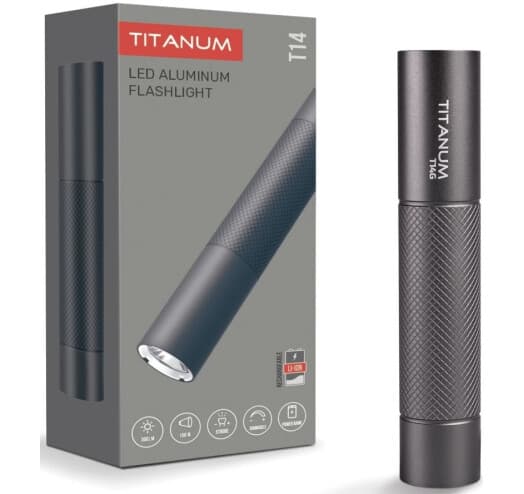 Фонарь акум. "Titanum" 300lm, 5000K, LED grey №TLF-T14G