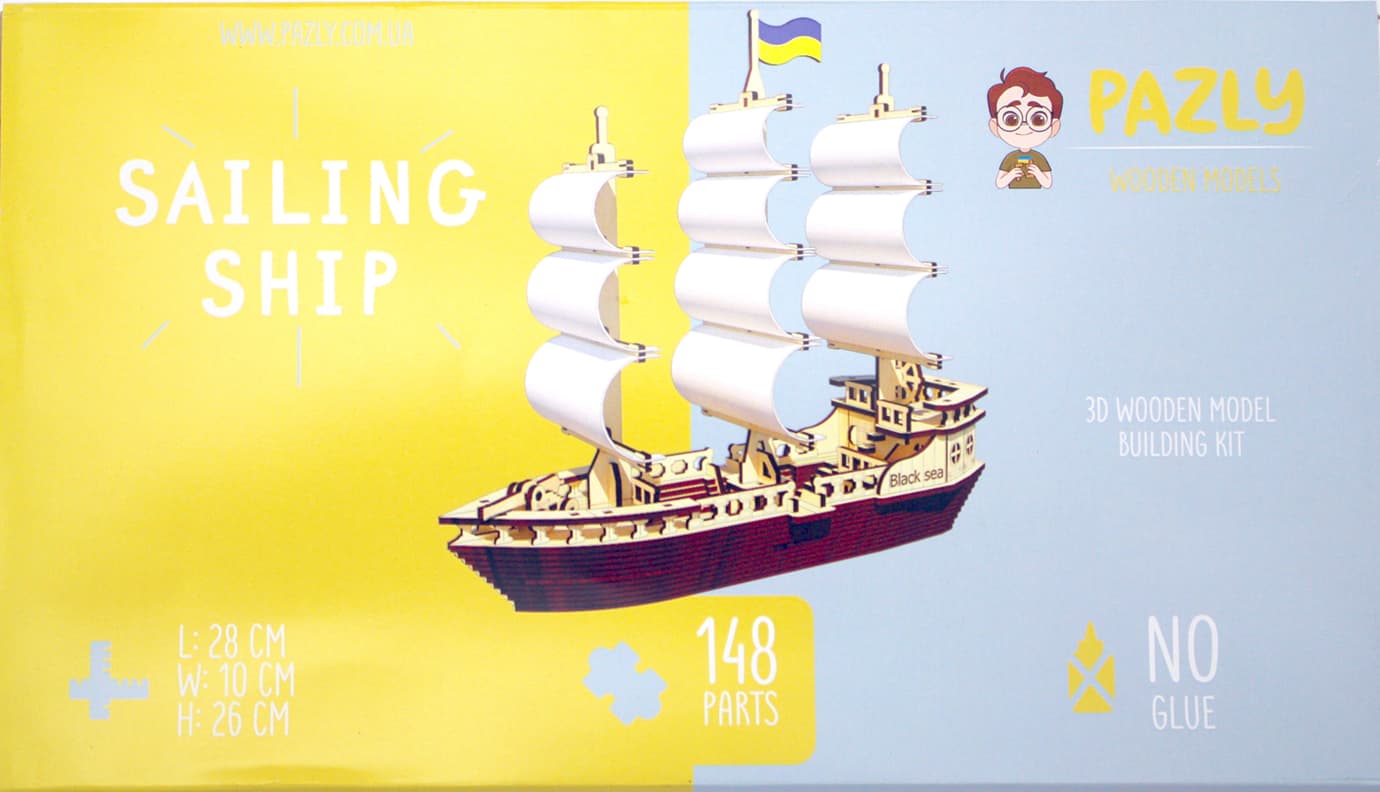 Іграшка дерев'яна Конструктор "Вітрильний Корабель" 148ел №OPZ-0008 Handy Games