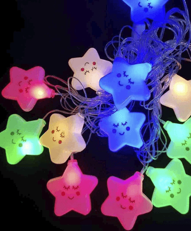 Гирлянда электрич. "Звёздочка" 12LED тёплый-белый, L-5м +переходник №1698-18