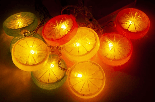 Гирлянда электрич. Фрукты 10LED USB,на бат-ке,тёплый-белый, L-4м №1698-218