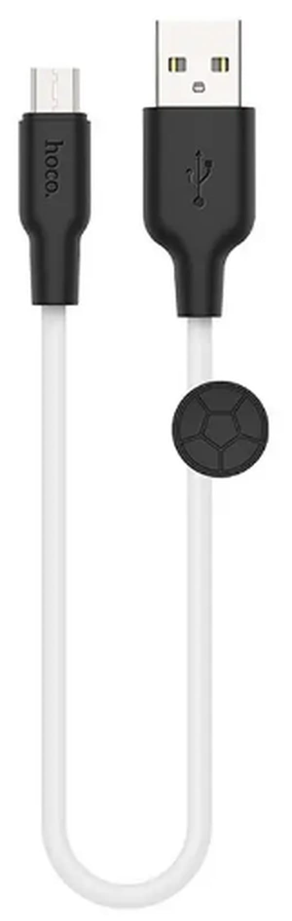 Кабель USB > microUSB HOCO X21 Silicone 0.25м black/white(30)