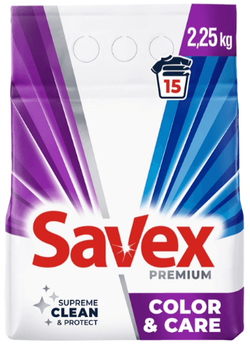 Стир. порошок 2,25кг автомат "Savex" Color&Care(6)