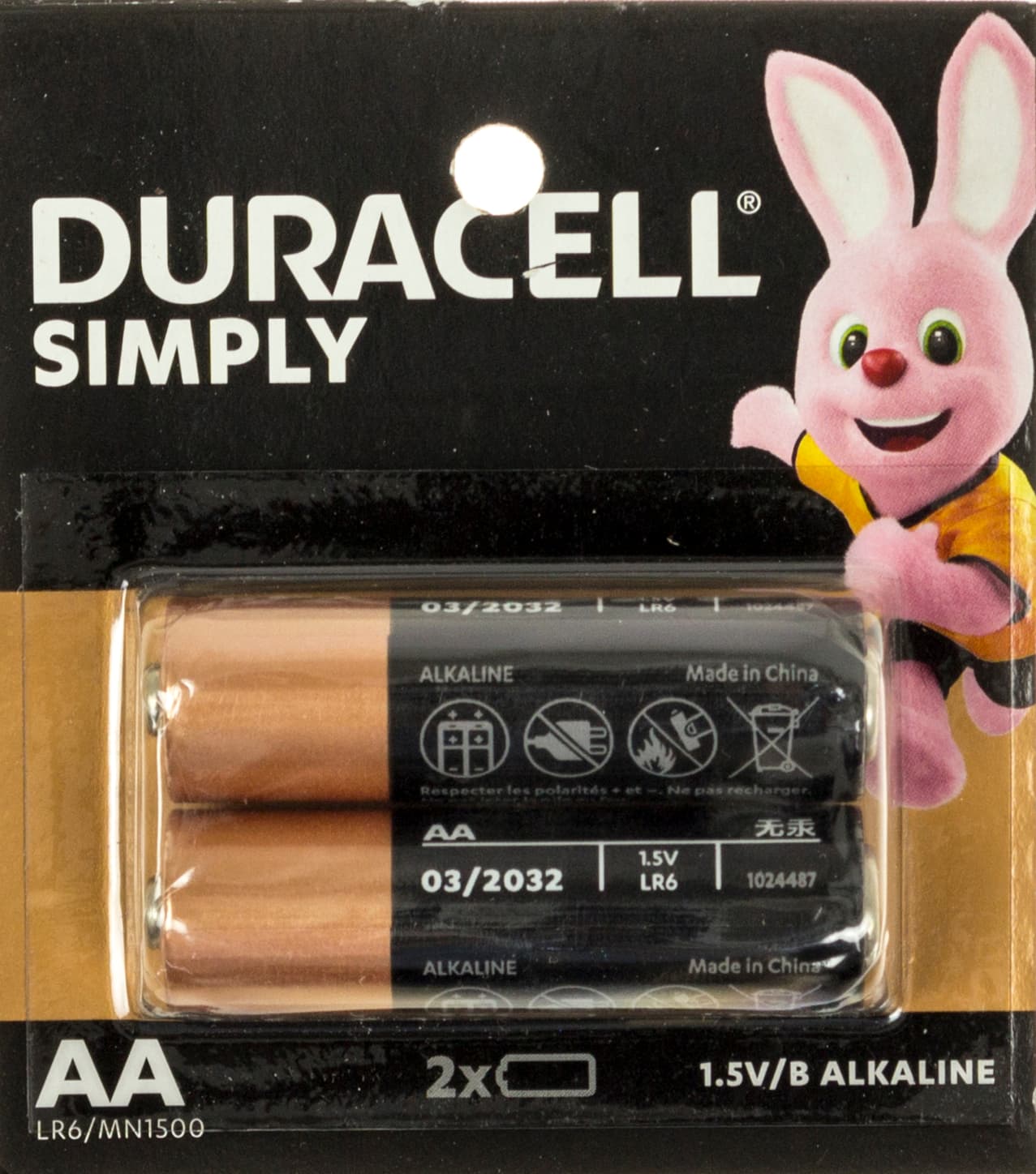 Батарейки Duracell LR-06/блистер отрывной 2*10(10)(100)