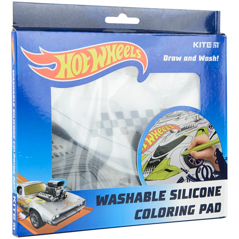 Подкладка раскраска для стола "Kite" силикон.№HW22-424 Hot Wheels (30х40cм)(1)