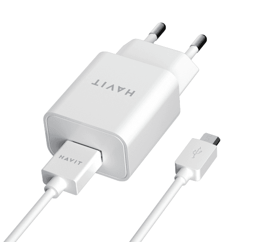 Зарядний пристрій Havit №HV-ST111 USB microUSB 2A 1м cable white