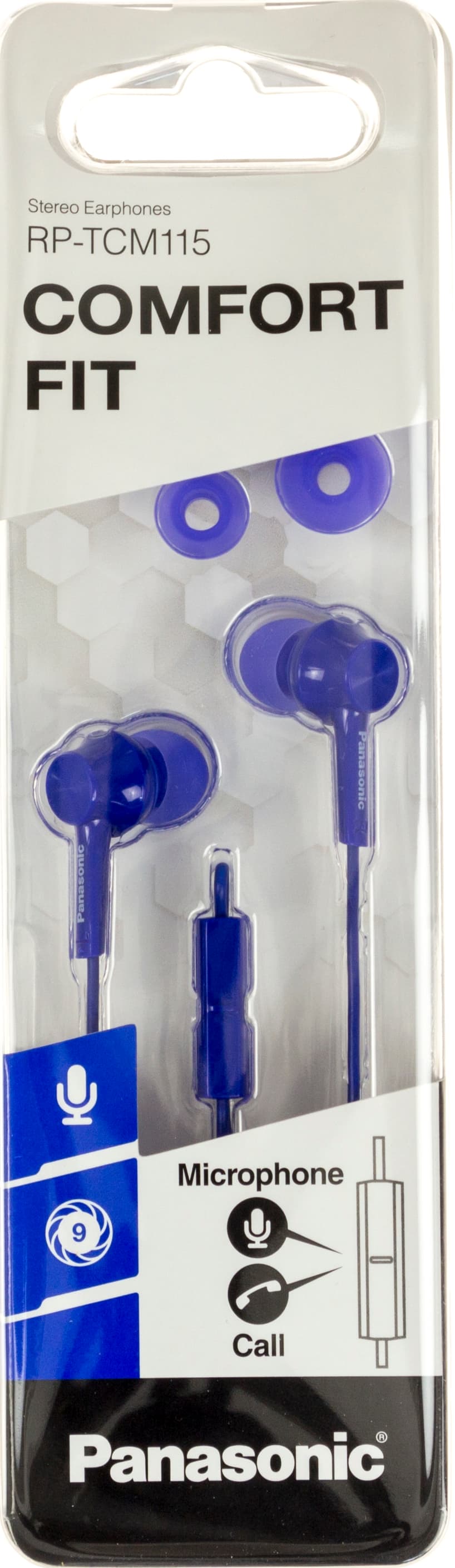 Наушники вакуумные Panasonic RP-TCM115GC-A blue+микрофон(10)