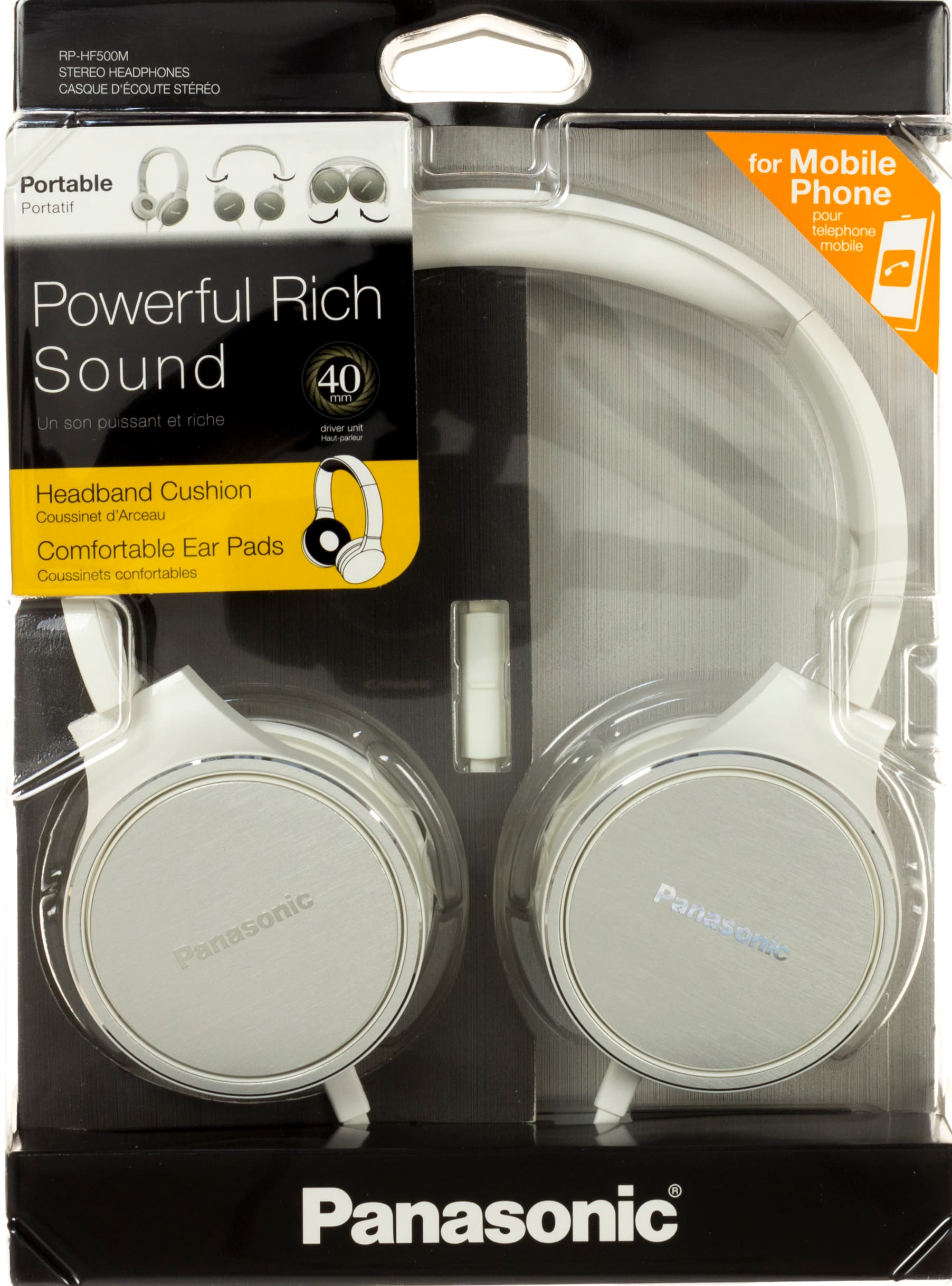 Наушники Panasonic RP-HF500MGCW white+микрофон(5)