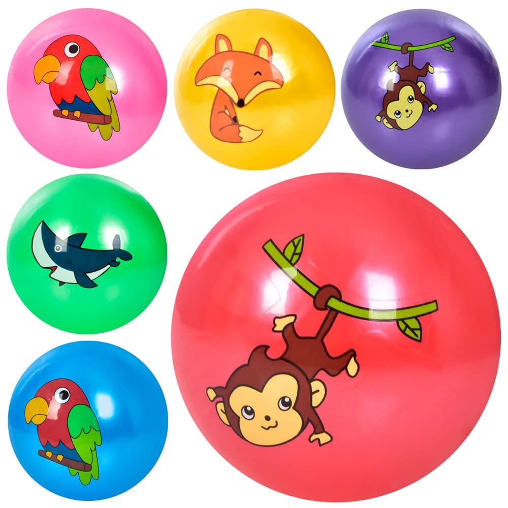 Мяч детский 9" звери,60гр №MS3584(120)