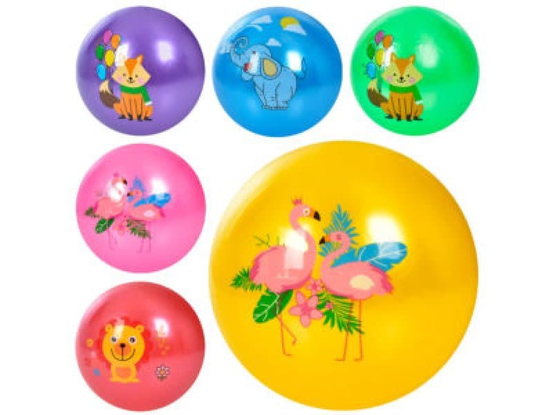 Мяч детский 9" звери,60гр №MS3585(120)
