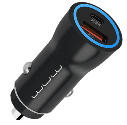Зарядное устройство авто WUW №C146 USB+Type-C 3.0Q black/Breidon/