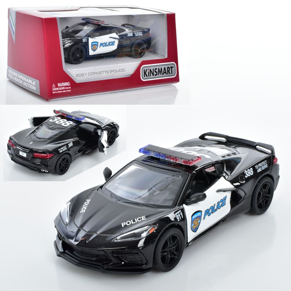 Машина метал. "Kinsmart" Corvette Поліція 2021,в кор-ці,16х7,5х8см №KT5432WP(24)