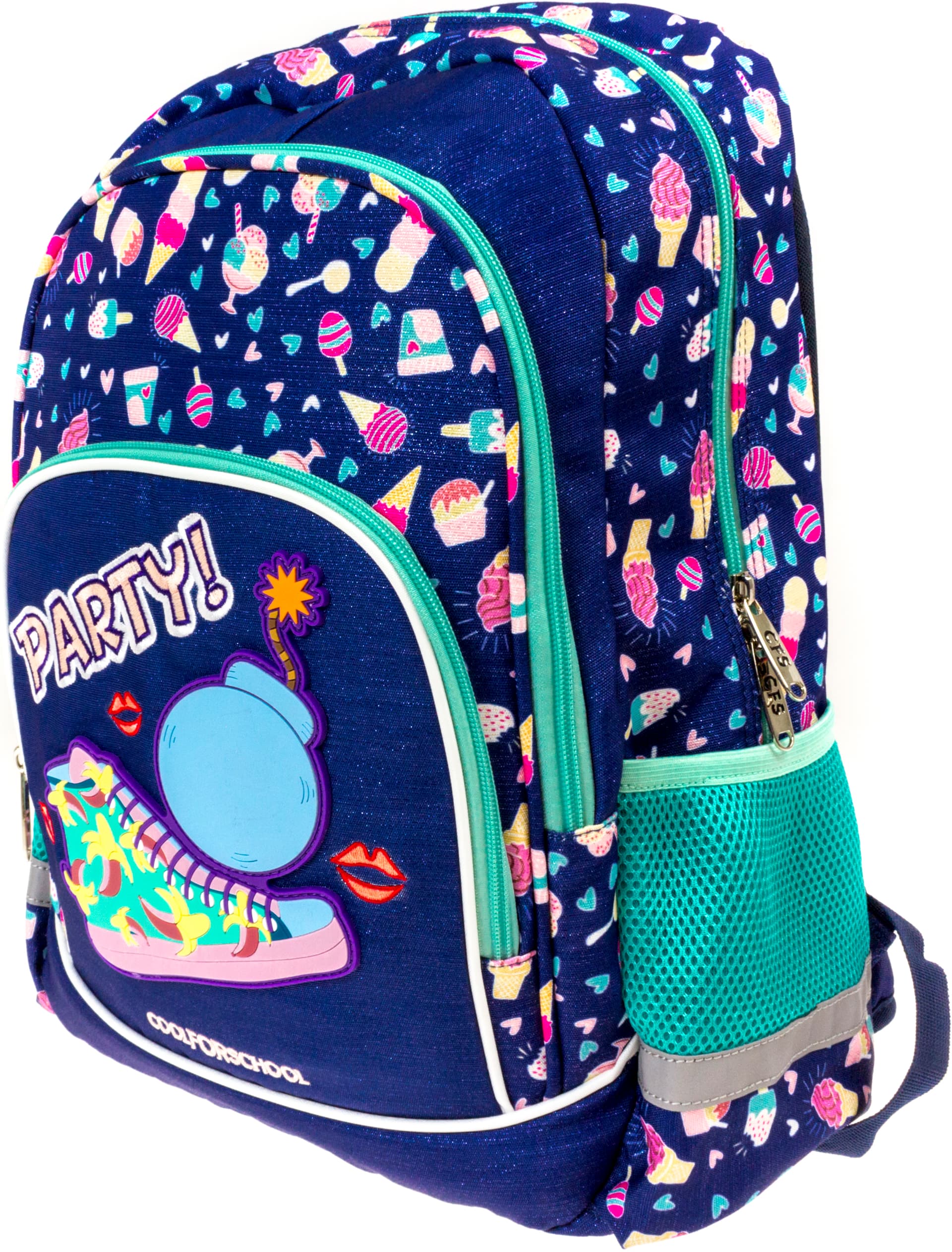 Рюкзак "CoolForSchool" Party 2от.,3карм. 15" с блёстками №CF86524