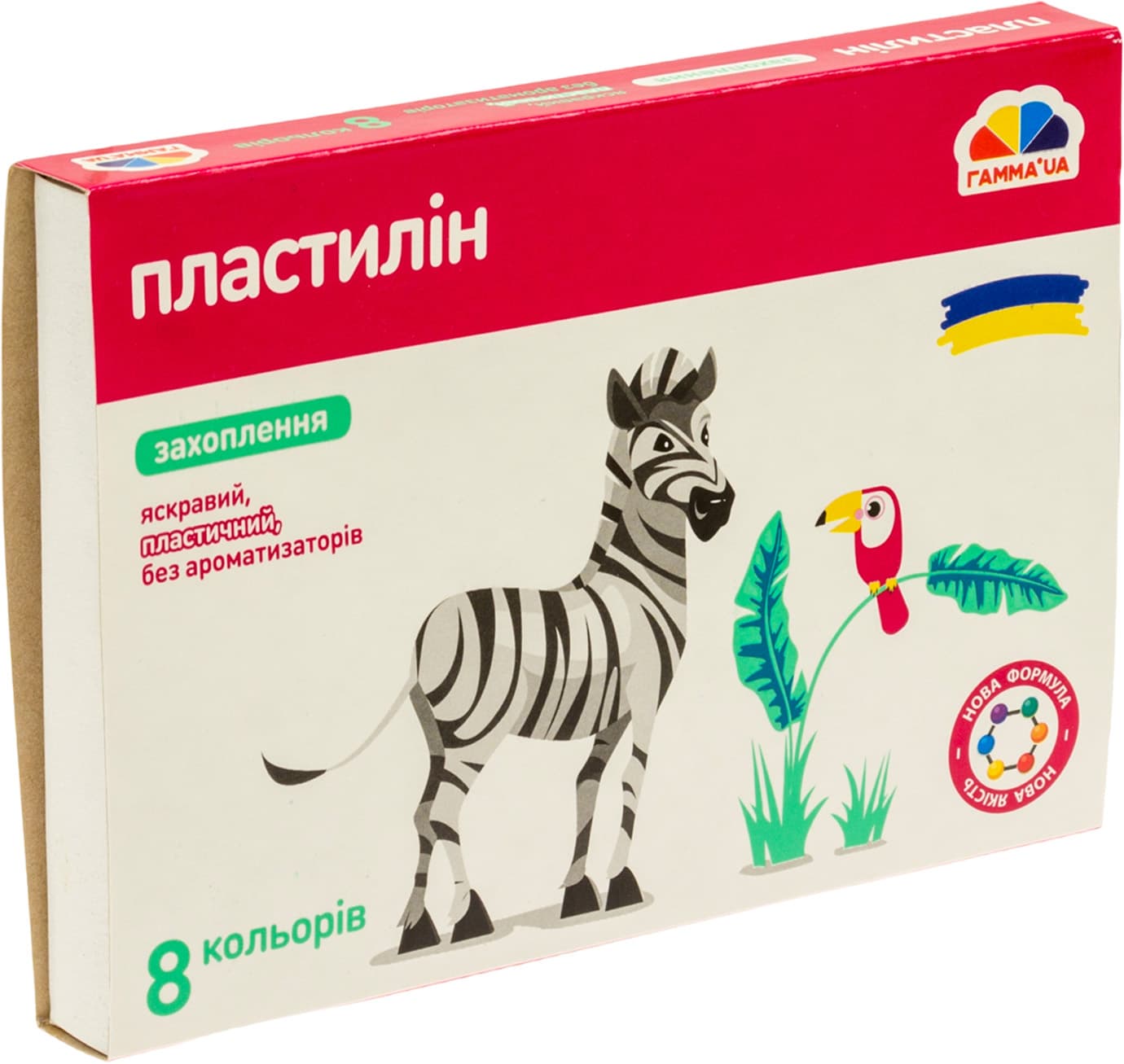 Пластилін 8 кольорів 128 гр Захоплення, стек Гамма UA (24) №200310