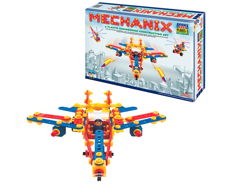 Конструктор "Mechanix" Самолёт№3,полипропиленовый, развивающий,140эл. №02009(5)